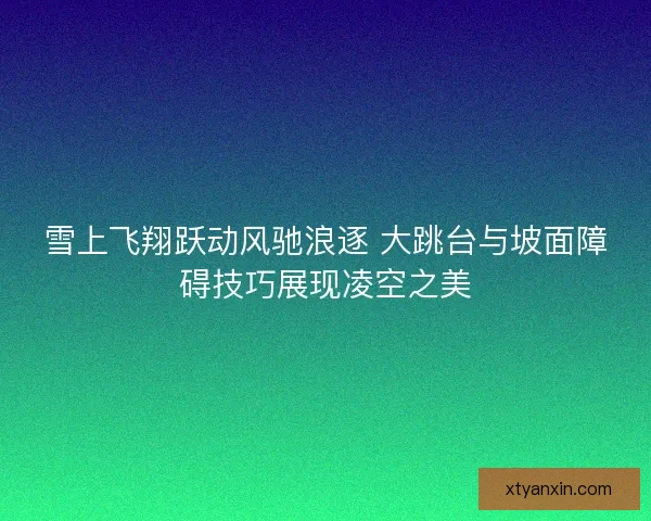 雪上飞翔跃动风驰浪逐 大跳台与坡面障碍技巧展现凌空之美
