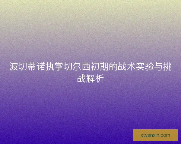 波切蒂诺执掌切尔西初期的战术实验与挑战解析