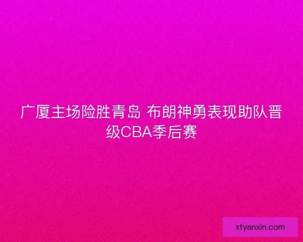 广厦主场险胜青岛 布朗神勇表现助队晋级CBA季后赛